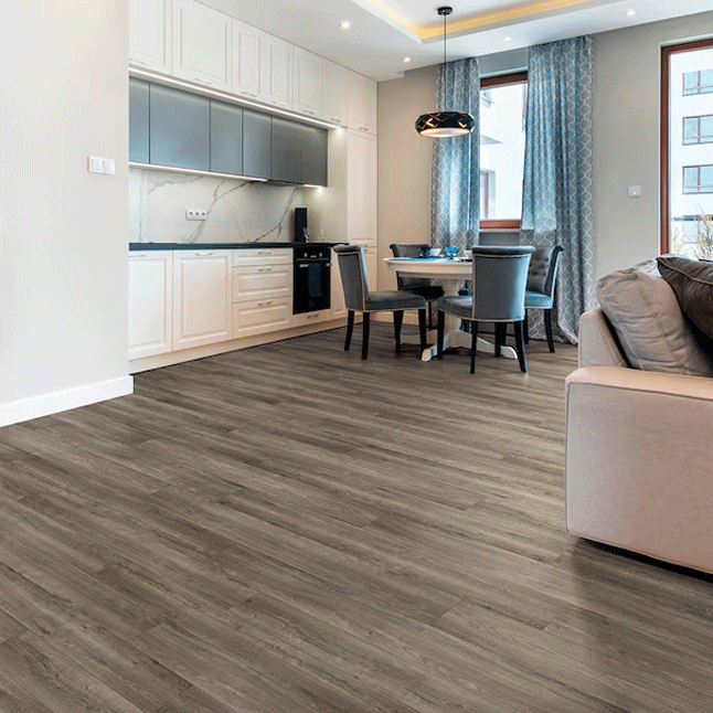 $1.09/sqft - Oak Gray 12mm 8-in W x 50-in L Water Resistant Laminate Flooring