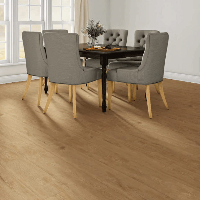 $0.99/sqft - Natural Oak 8mm 8-in W x 50-in L Water Resistant Laminate Flooring
