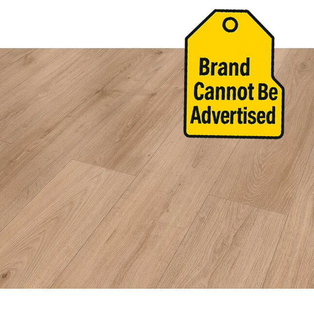 $0.99/sqft - Tan Oak 8mm 8-in W x 50-in L Water Resistant Laminate Flooring
