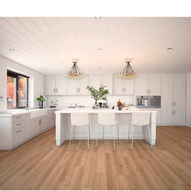 $0.99/sqft - Tan Oak 8mm 8-in W x 50-in L Water Resistant Laminate Flooring