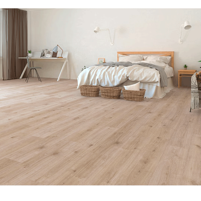 $0.99/sqft - Pale Oak 8mm 8-in W x 50-in L Water Resistant Laminate Flooring