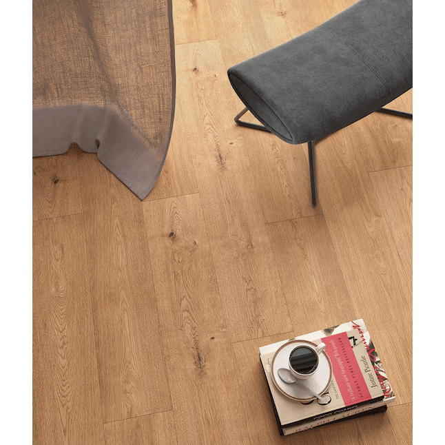 $1.99/sqft - Waterproof Oak 12mm 8in W x 50in L Plank Laminate Flooring