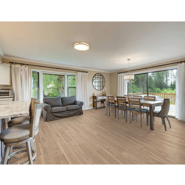 $1.99/sqft - Waterproof Washed Hickory 12mm 8in W x 50in L Plank Laminate Flooring