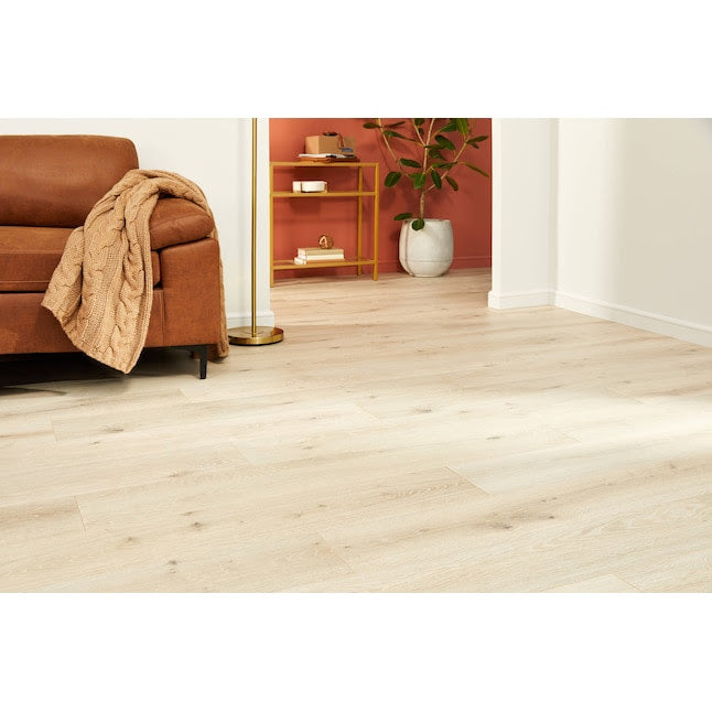 $1.99/sqft - Waterproof Light Oak  12mm 8in W x 50in L Plank Laminate Flooring