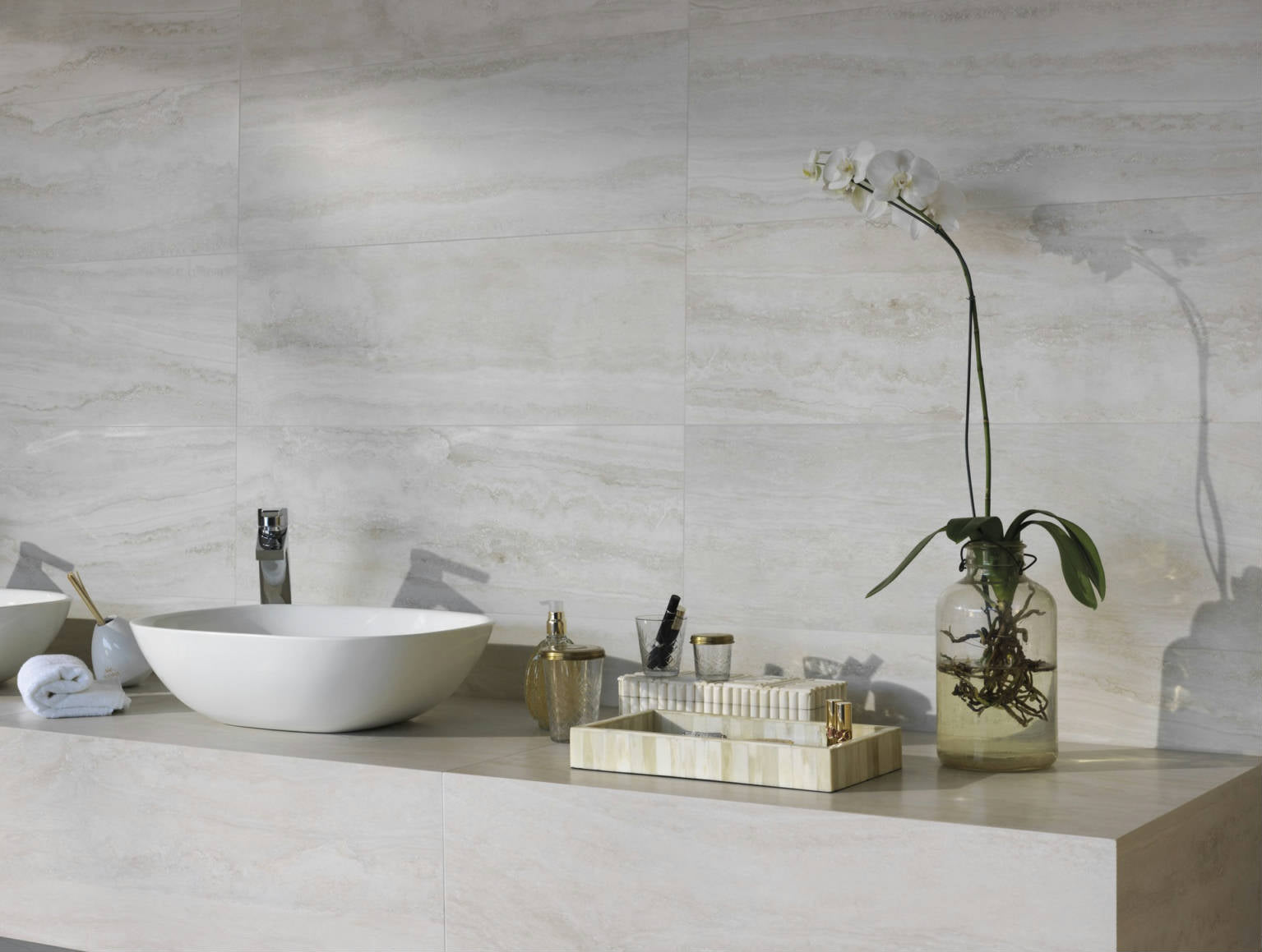 $0.99/sqft - Navona Bianco Porcelain Stone‑Look Tile 12″ × 24″ - Case