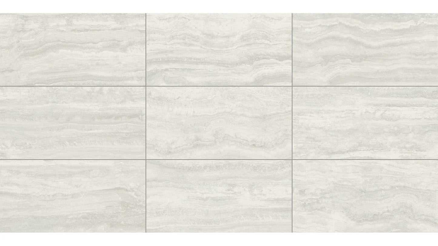 $0.99/sqft - Navona Bianco Porcelain Stone‑Look Tile 12″ × 24″ - Case