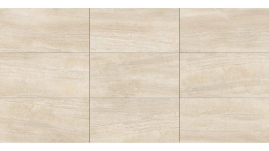$0.99/sqft - Neopolis Beige Porcelain StoneLook Matte Tile 12″ × 24″- Case