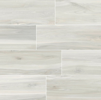 $0.89/sqft - Birch White 6"x24" Matte Porcelain Wood Look Tile - Case