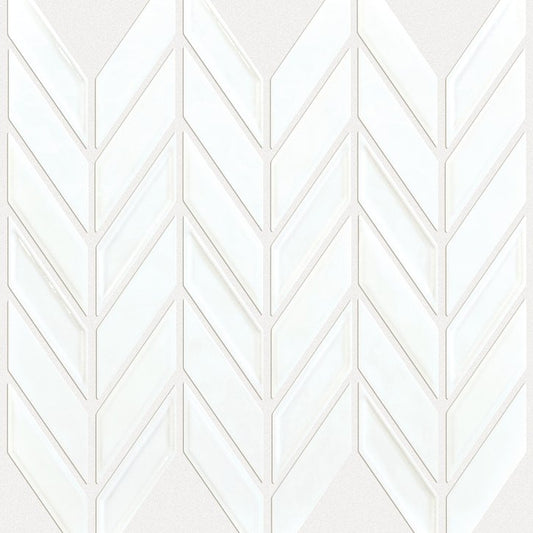 $4.99/ sheet- Geoscape 11"x12" Mosaic Wall Tile Chevron White - case