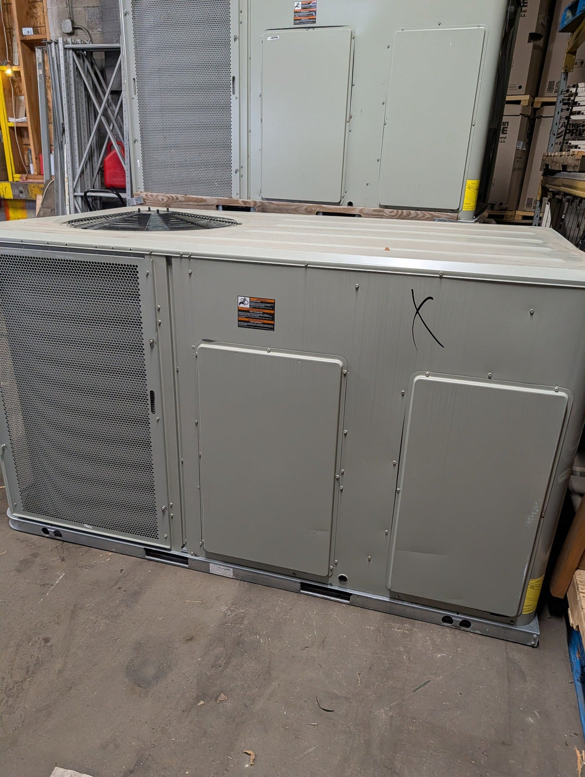 Representative scratch and dent example 4 for Trane YSJ120A3S0H02 10 ton rooftop HVAC unit — not actual unit for sale
